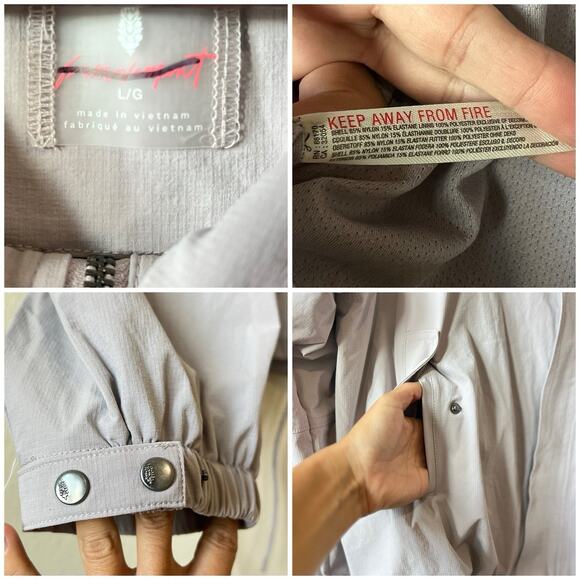 Free People Movement Lightweight Utility Jacket Women’s L Gray Lavender Zip Up - Picture 15 of 15